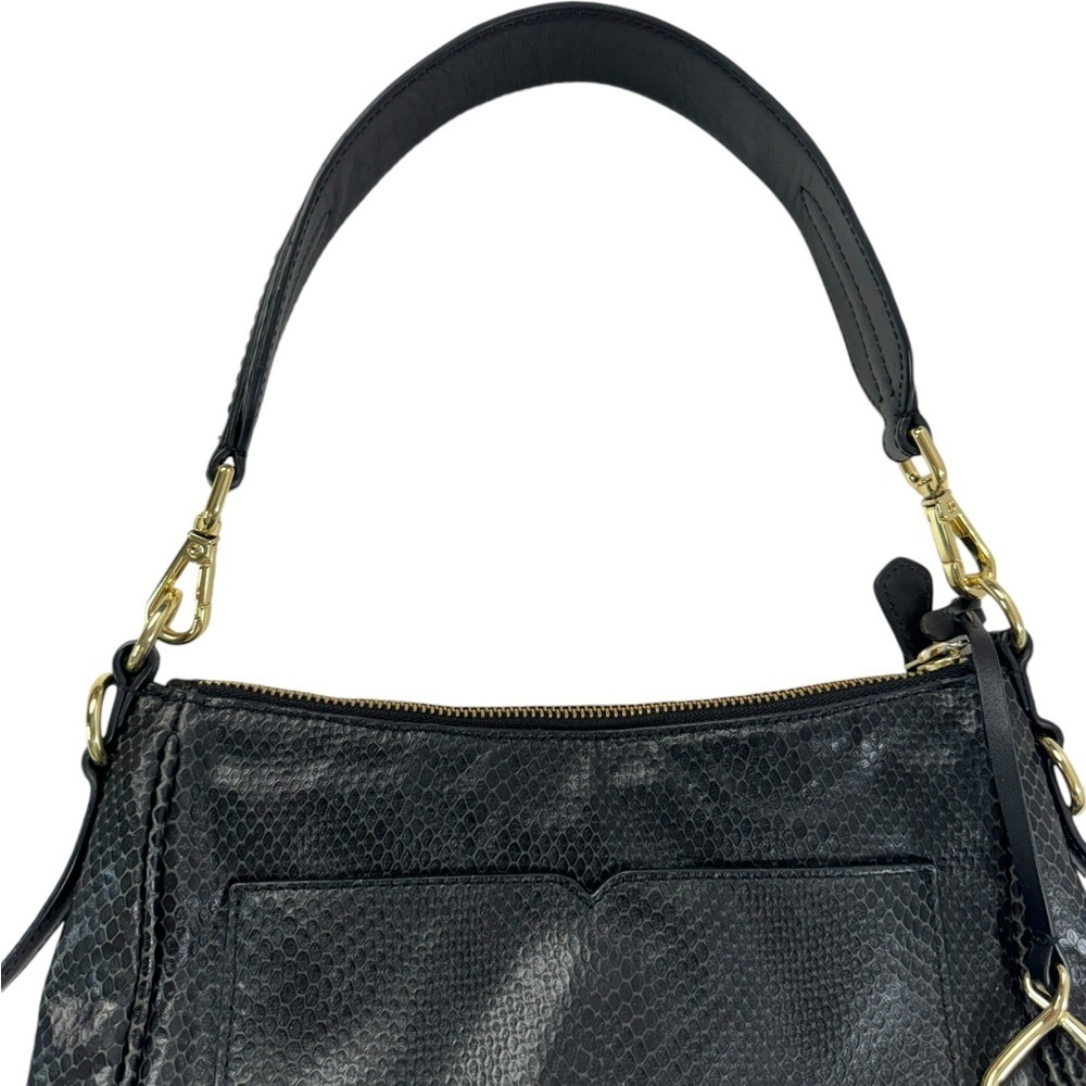 Lulu Guinness BLACK SMALL SNAKE EMBOSSED LEATHER CALLIE CROSSBODY BAG - Picture 5 of 15